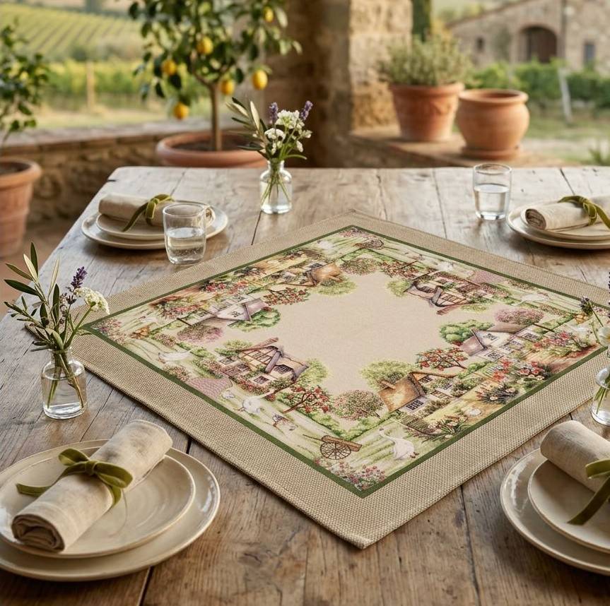 Centrotavola in Gobelin Ochette 90 x 90