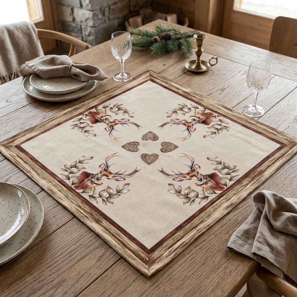 Centrotavola in Gobelin Cervo 90 x 90