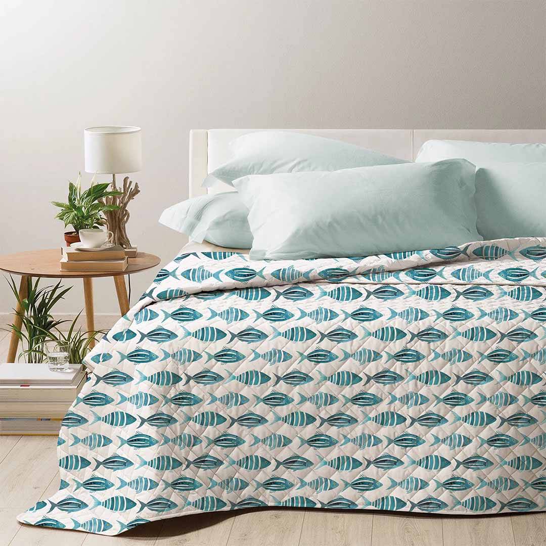 Boutis copriletto Sespi pesci Tiffany singolo