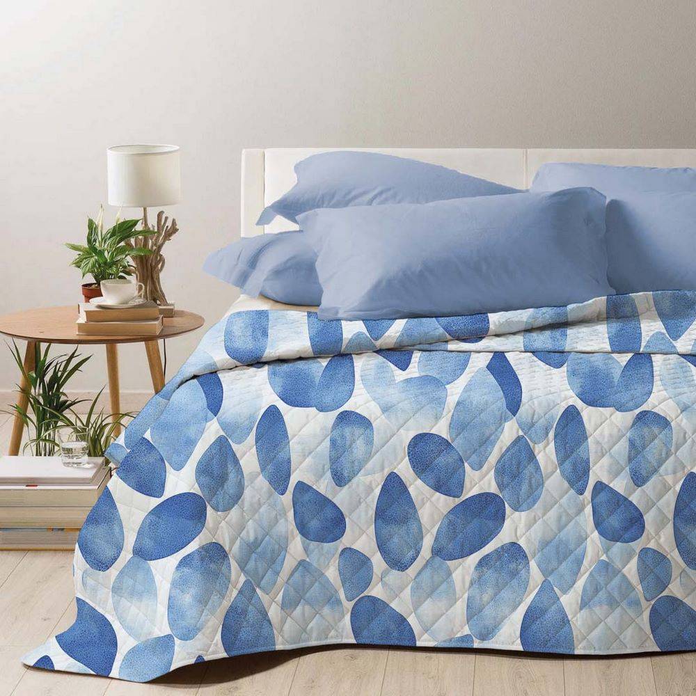 Boutis copriletto Quenty sassi blu singolo