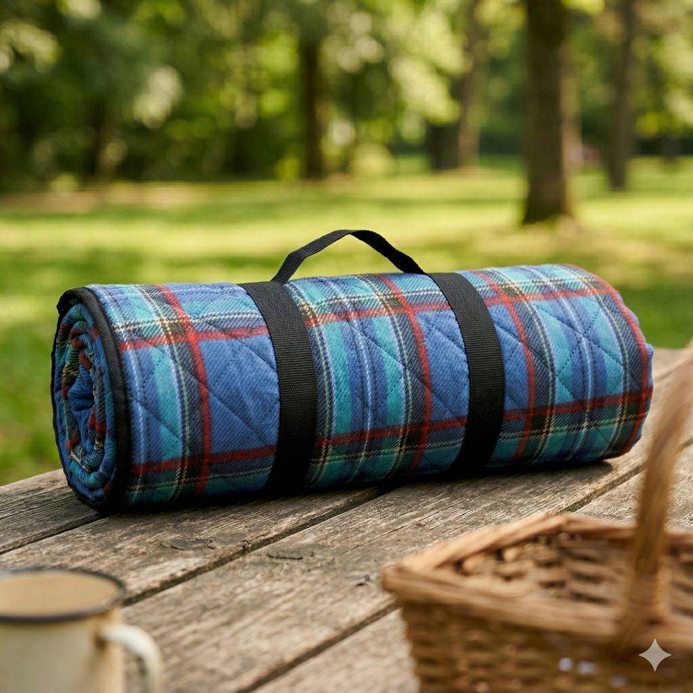 Telo Picnic Nicholas Scozzese Blu 150x200 Pieghevole