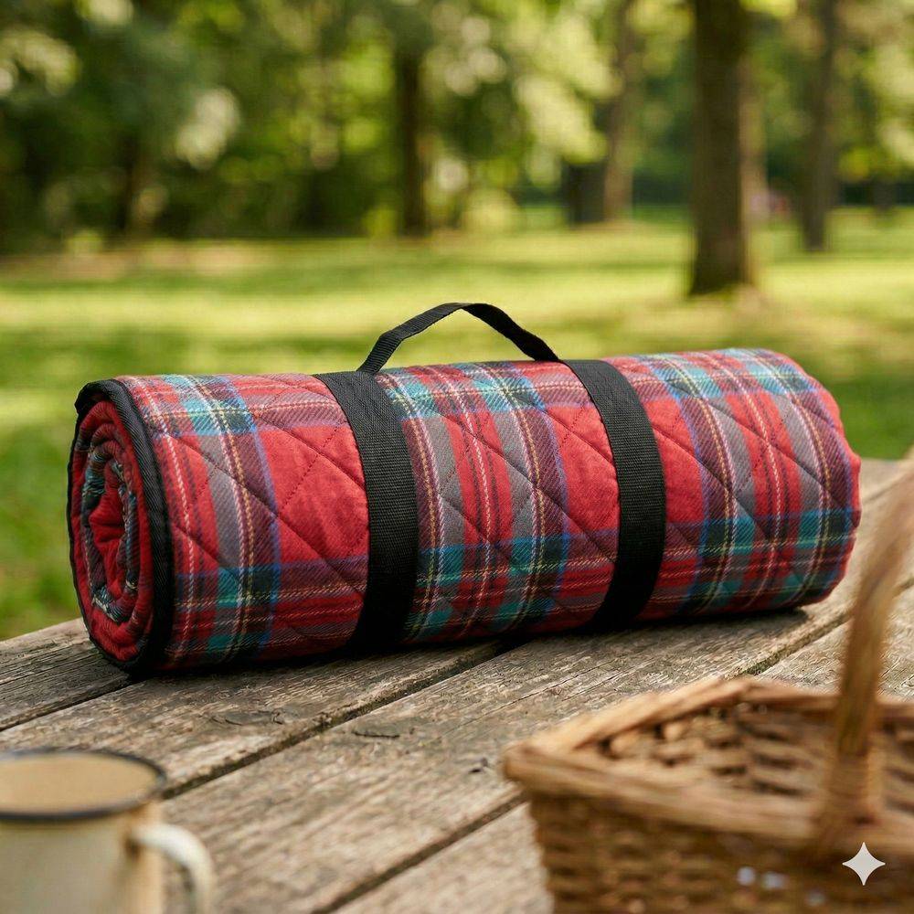 Telo Picnic Nicholas Scozzese Rosso 120x150 Pieghevole