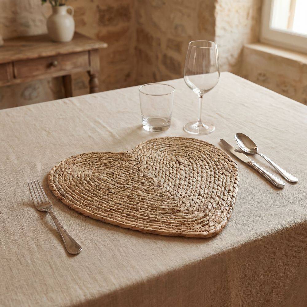 Sottopiatto - tovaglietta Intrecciato in corda Cuore