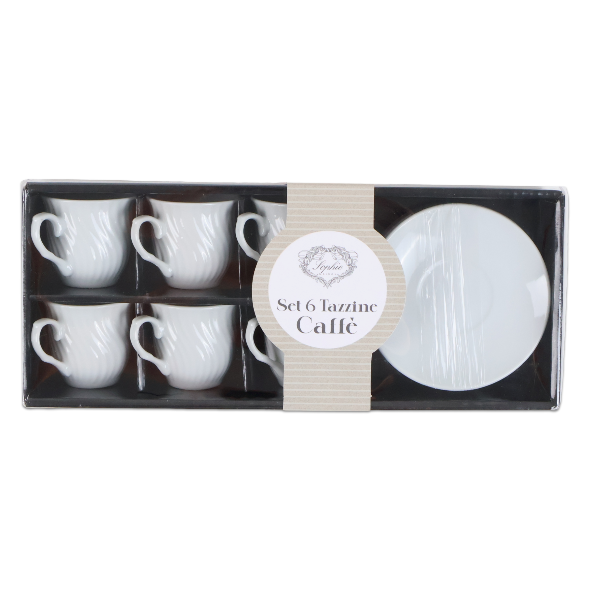 Set 6 Tazzine da Caffè con piattino in Porcellana Palermo