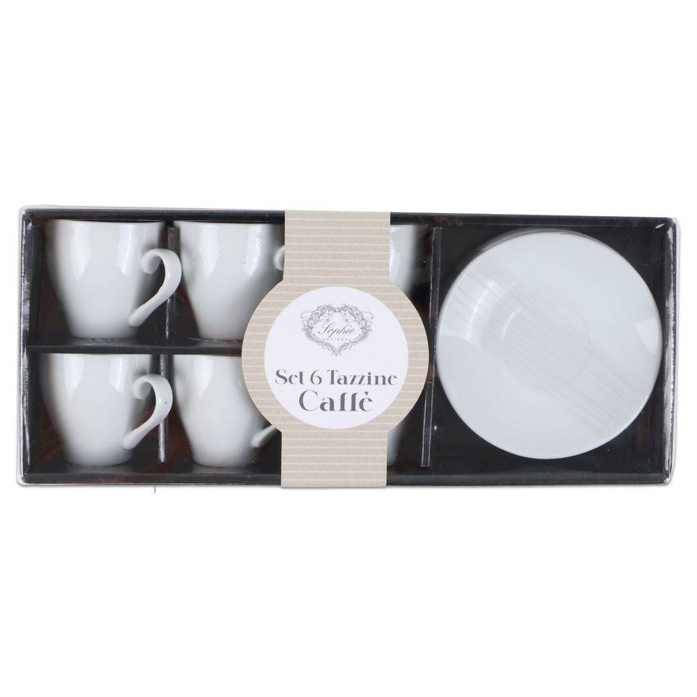 Set 6 Tazzine da Caffè con piattino in Porcellana Milano