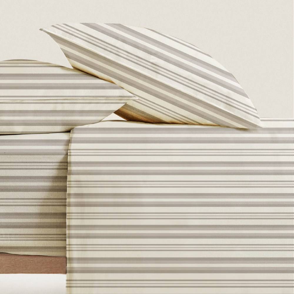 Completo Lenzuola Linnet Riga Tortora francese