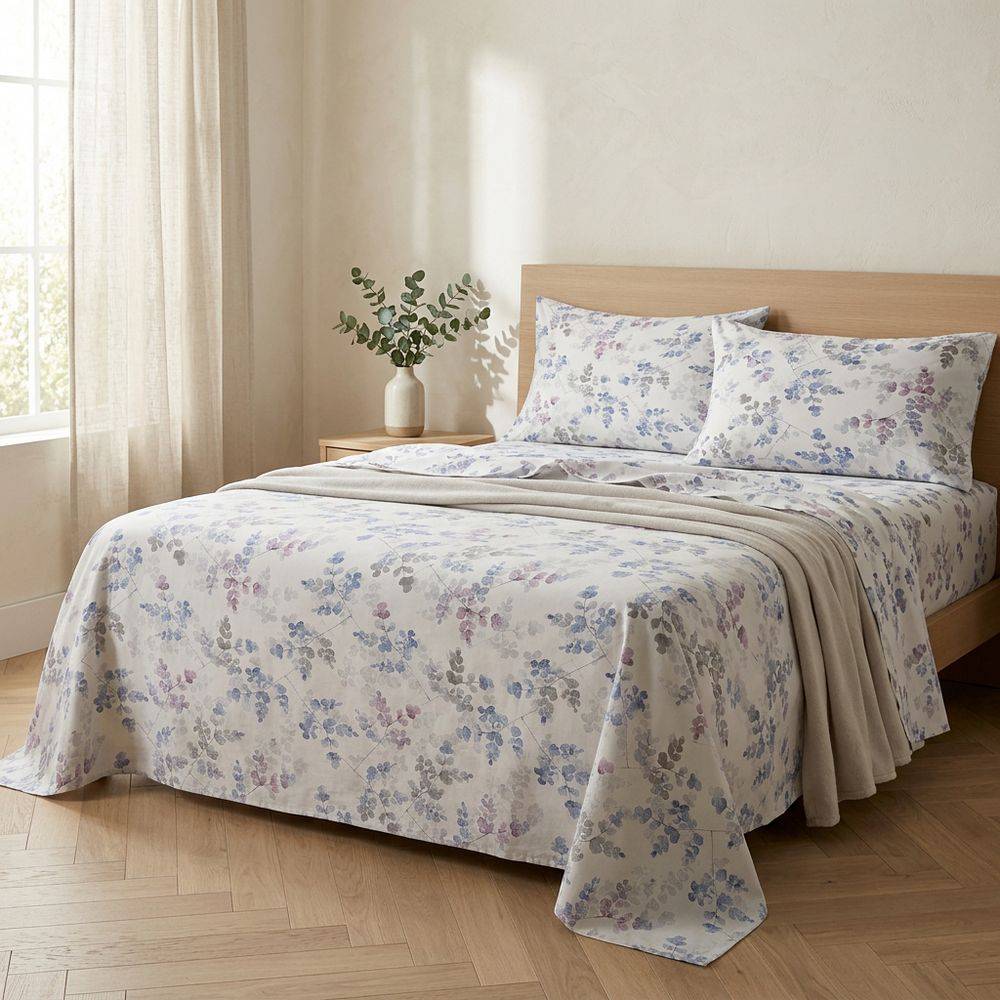 Completo Lenzuola Petalo Azzurro Matrimoniale