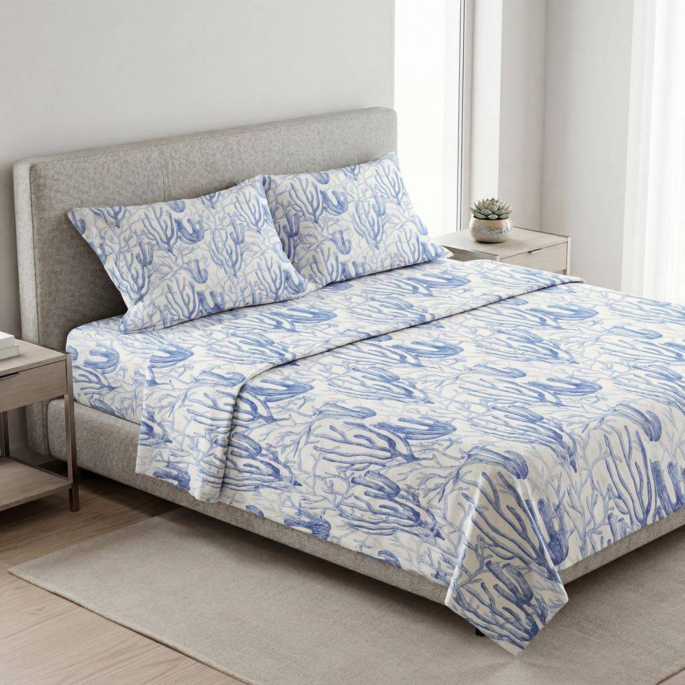 Completo Lenzuola Tenger blu matrimoniale