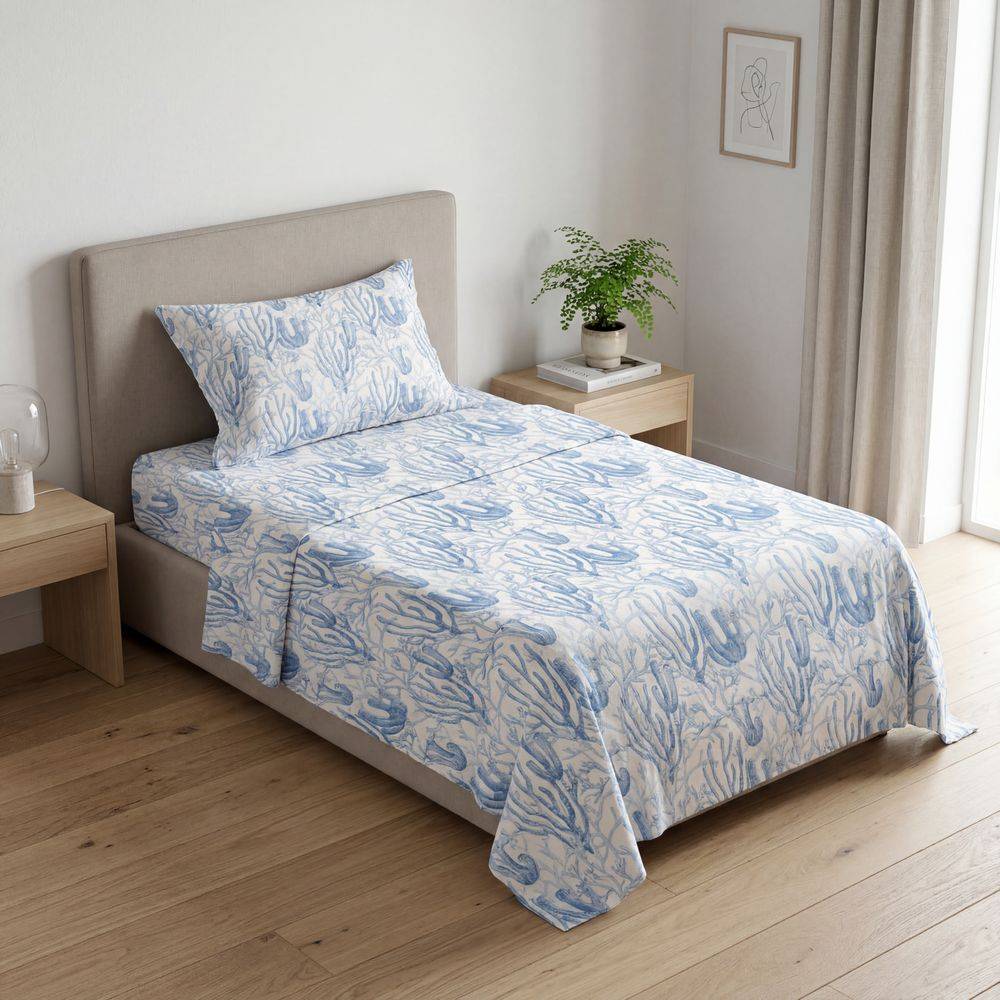 Completo Lenzuola Tenger blu singolo