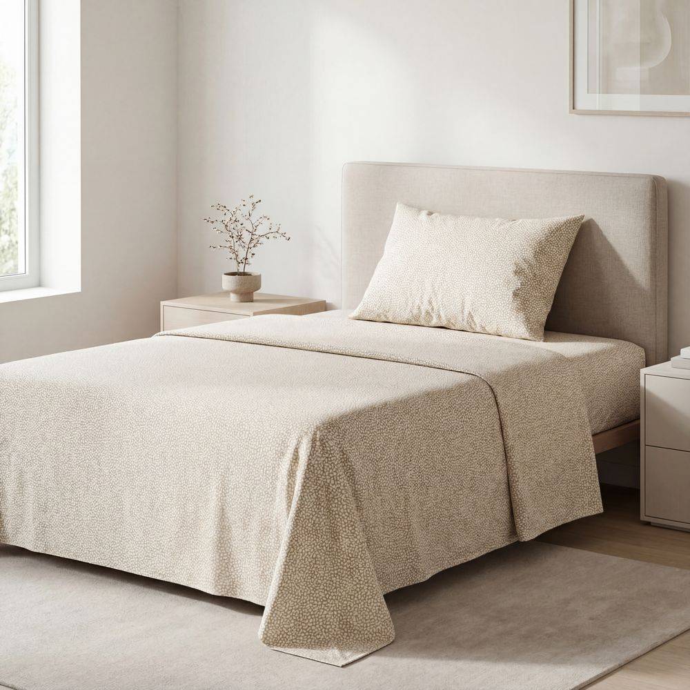Completo Lenzuola Blot sassolino beige piazza e mezzo