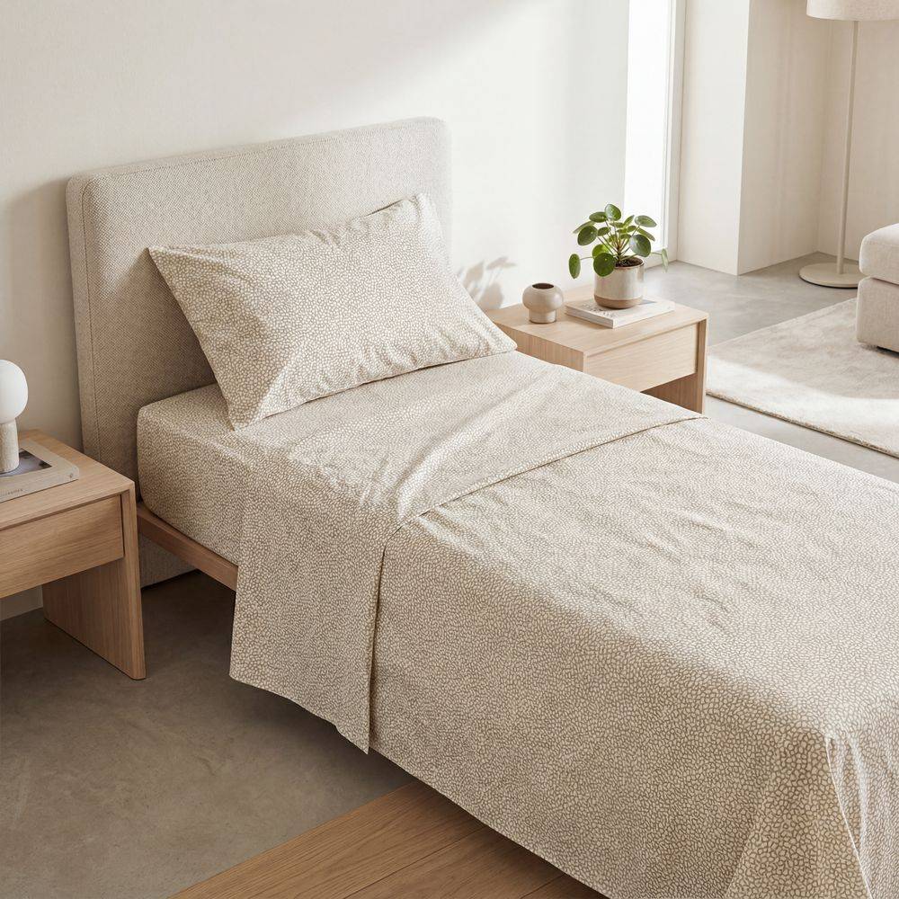 Completo Lenzuola Blot sassolino beige singolo