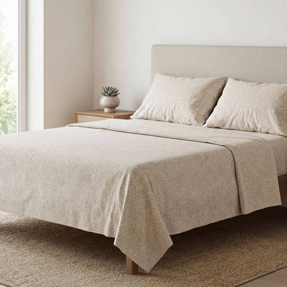Completo Lenzuola Blot sassolino beige matrimoniale