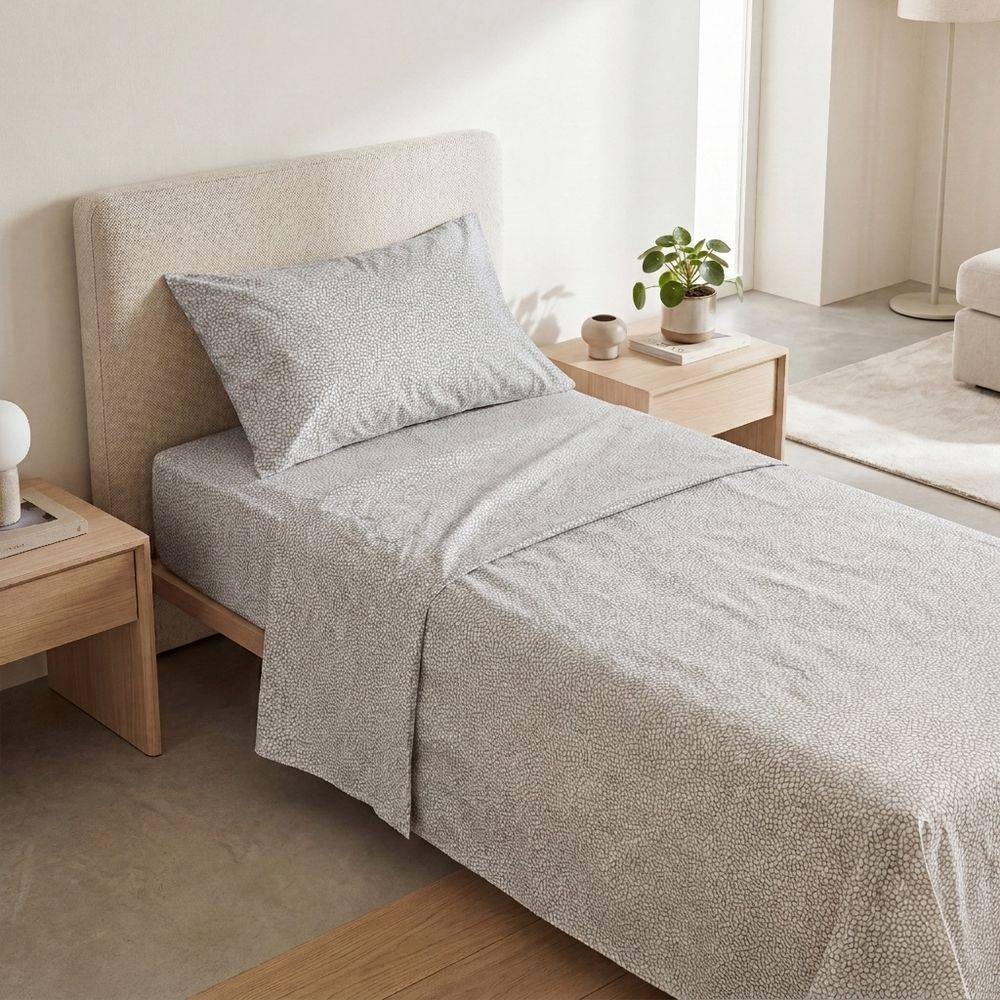 Completo Lenzuola Blot sassolino grigio singolo