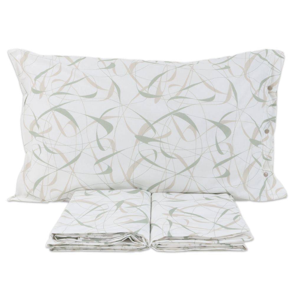 Completo Lenzuola Abstract Verde Piazza e mezzo