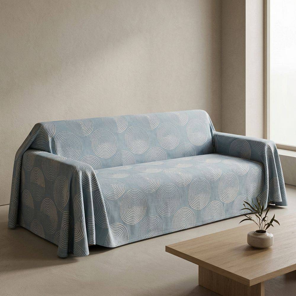Copridivano Telo arredo Jacquard RORIC Petrolio 250 x 270