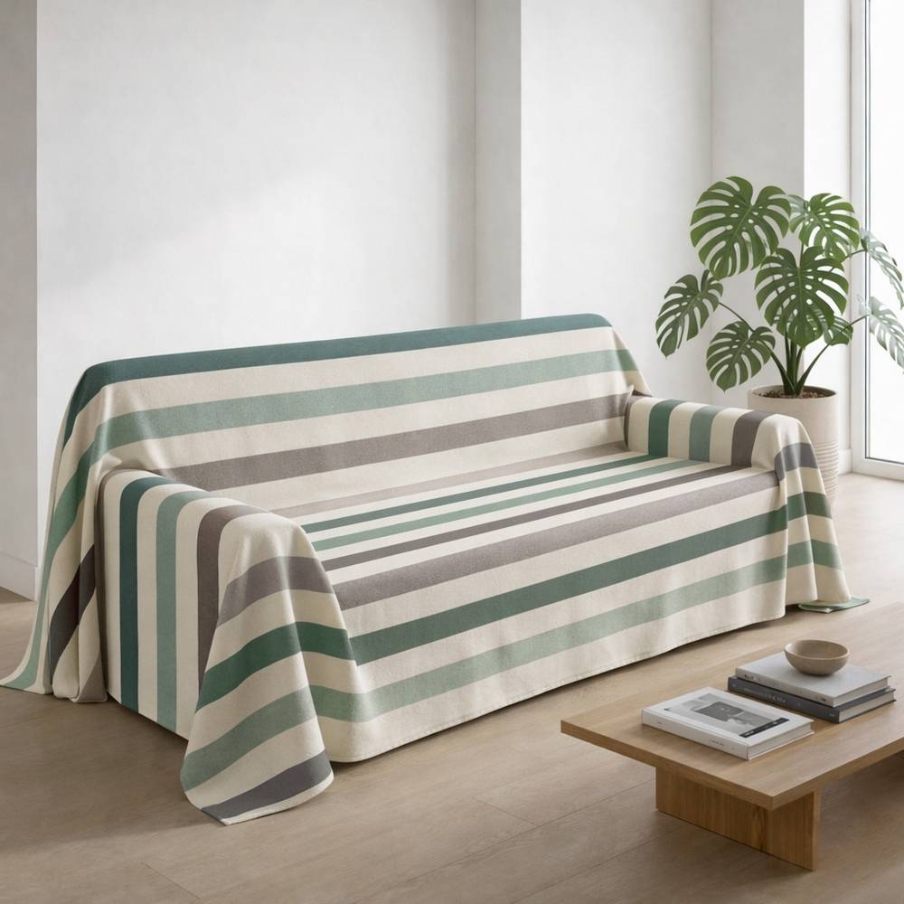 Copridivano Copritutto cotone leggero Zefiro Verde 170 x 295