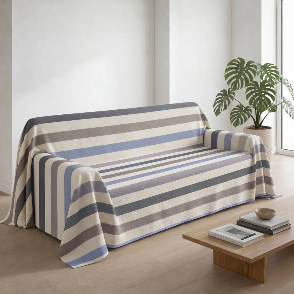 Copridivano Copritutto cotone leggero Zefiro Azzurro 260 x 295