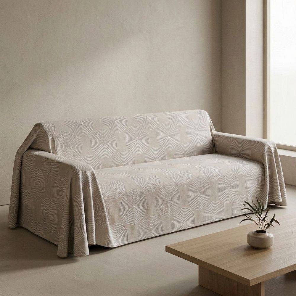 Copridivano Telo arredo Jacquard RORIC Beige 250 x 270