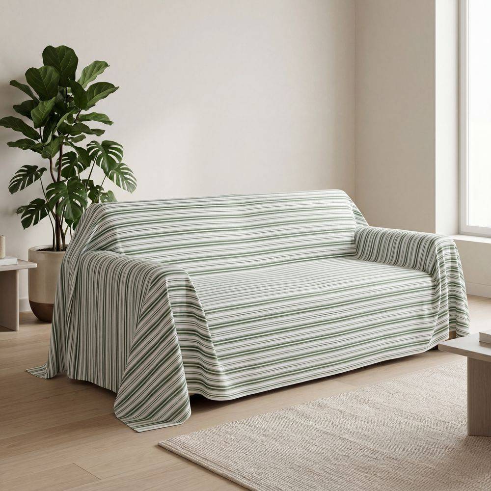Copridivano Copritutto cotone leggero Linnet Verde 260 x 295