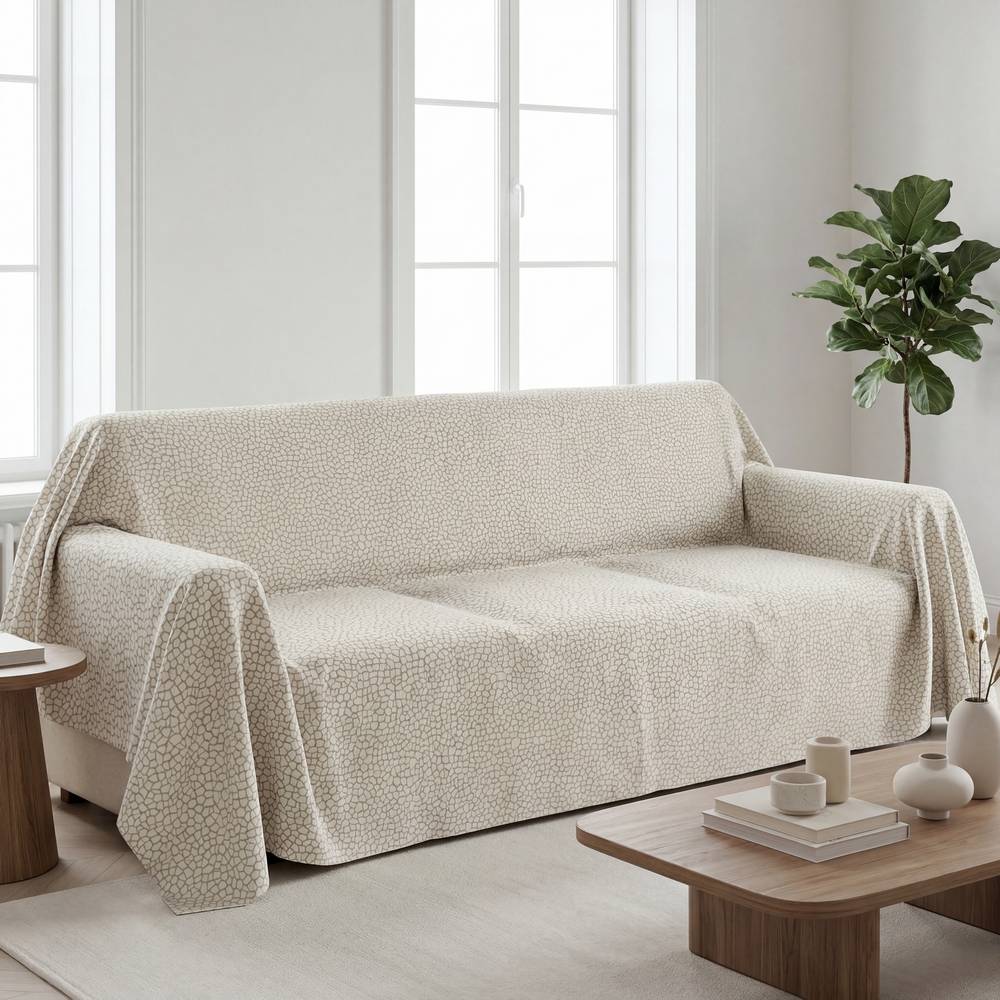 Copridivano Copritutto cotone leggero Blot Beige 260 x 295