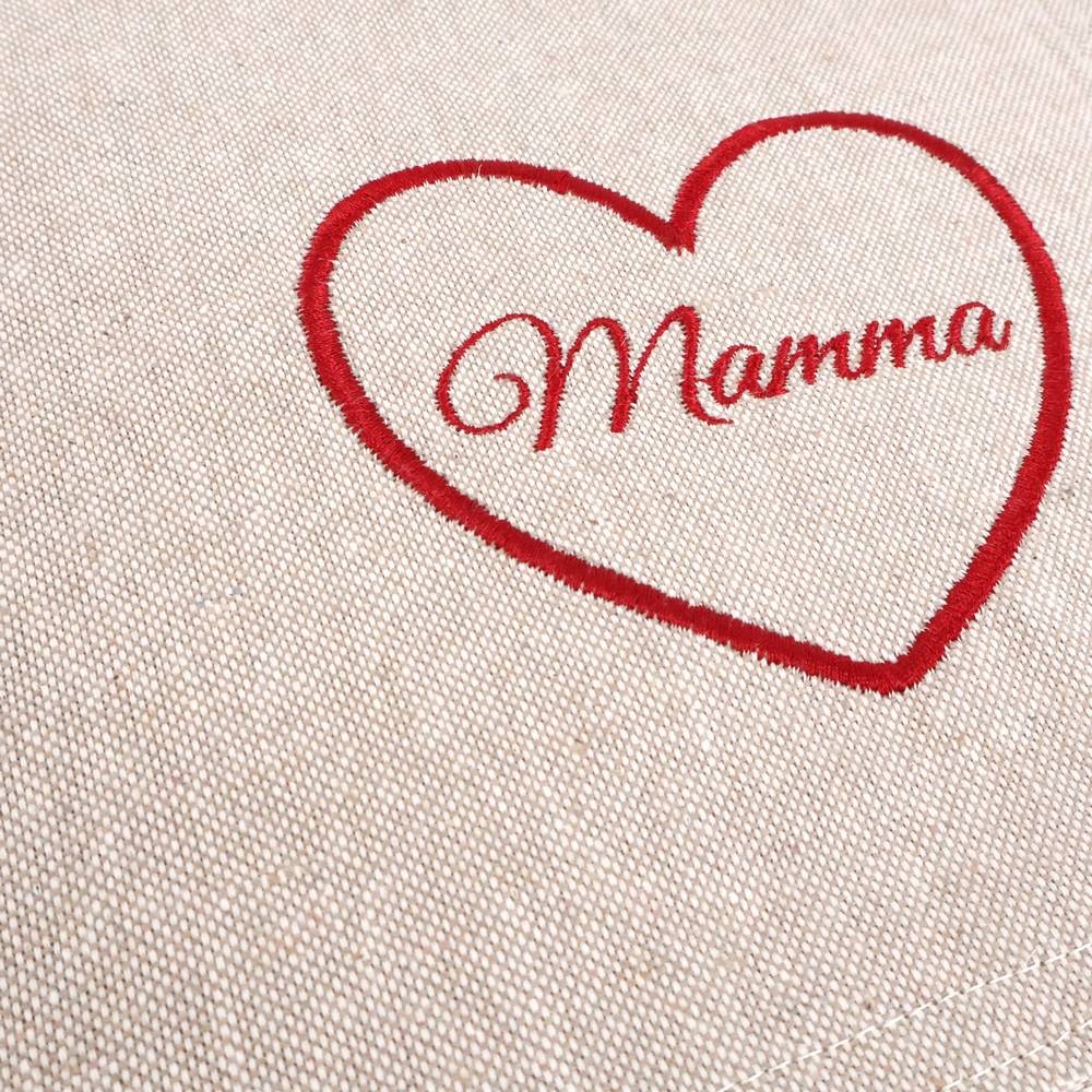Tovaglietta Americana in Cotone Cuore Rosso Ricamato Personalizzata