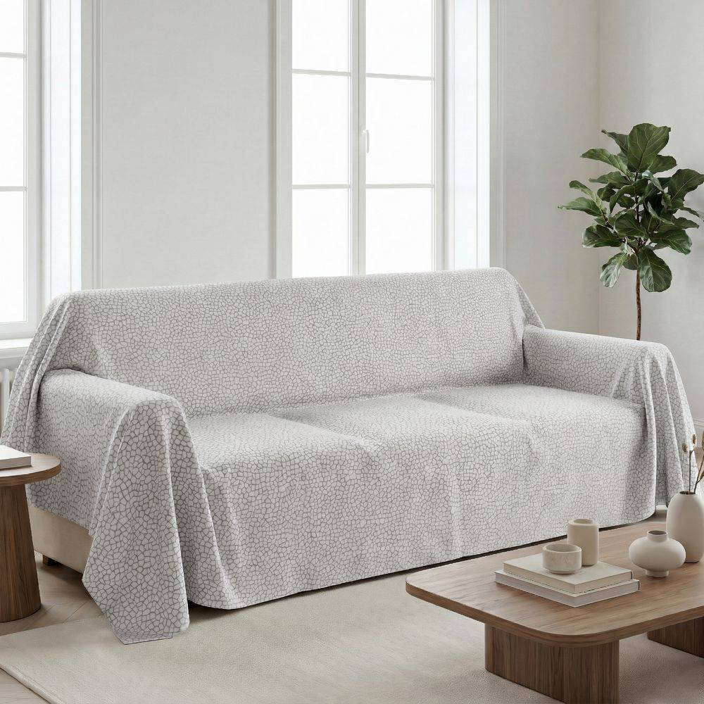 Copridivano Copritutto cotone leggero Blot Grigio 260 x 295