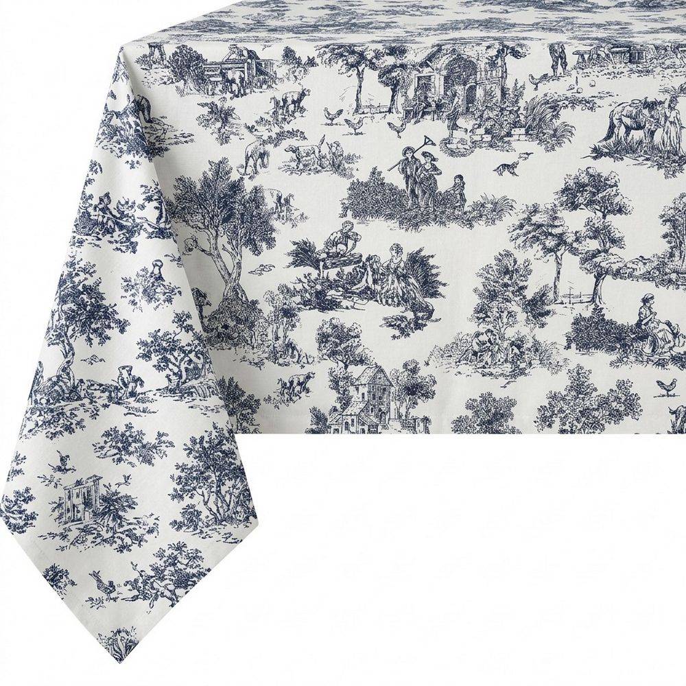 Tovaglia su misura Toile de Jouy Blu