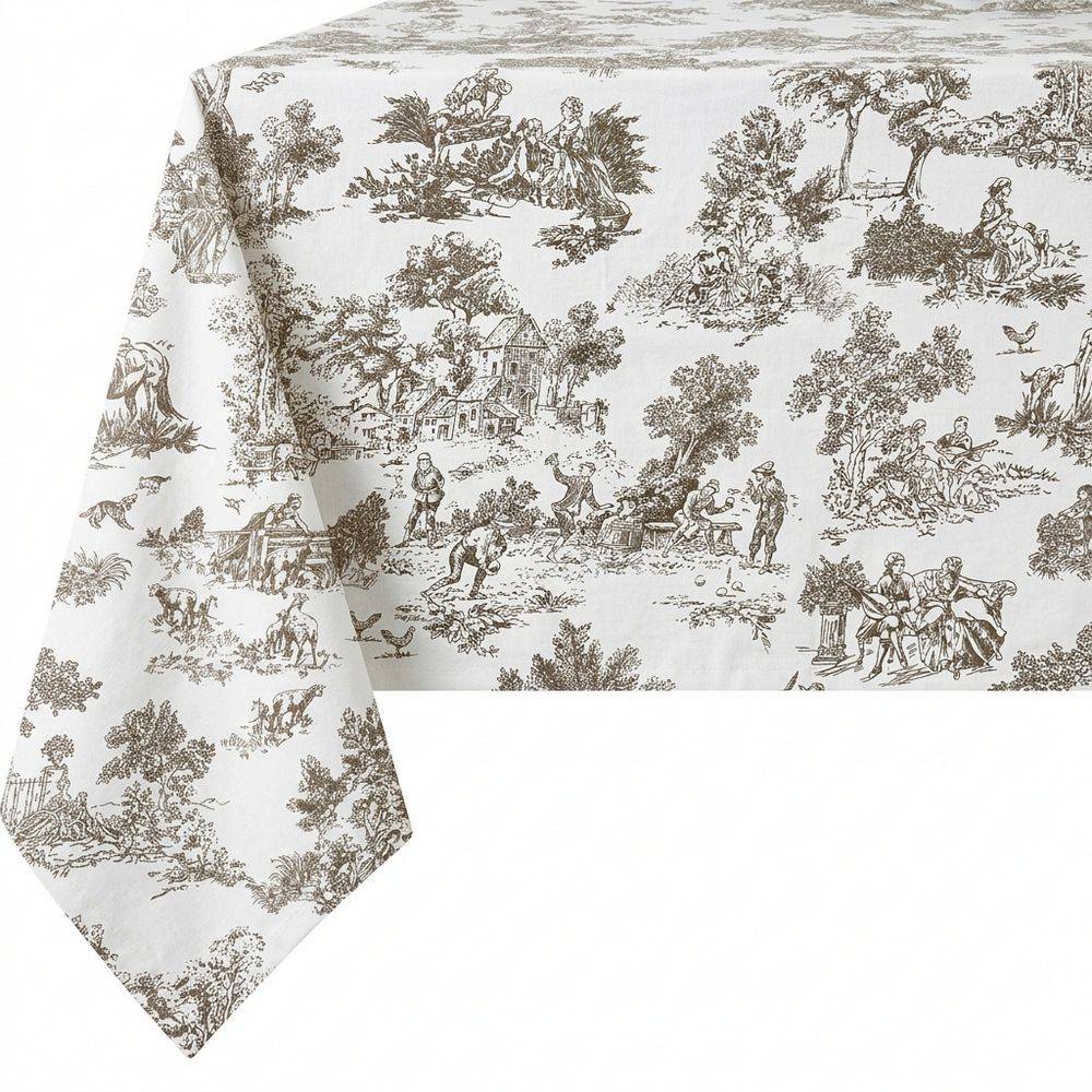 Tovaglia su misura Toile de Jouy Tortora