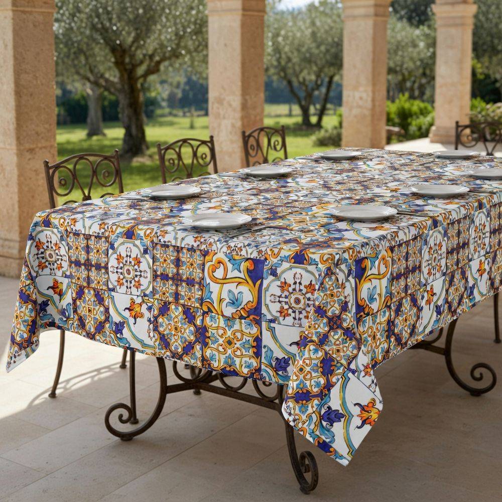 Tovaglia Idrorepellente maiolica in PVC a metro