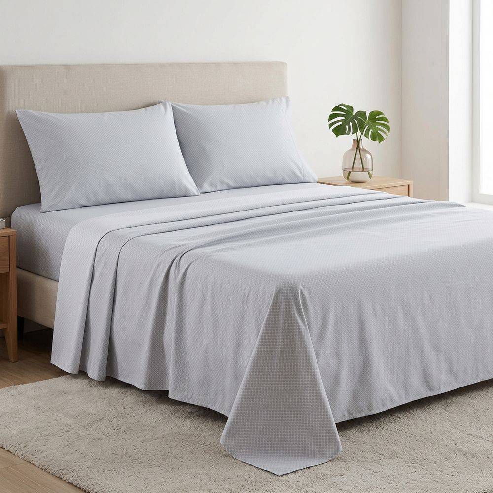 Completo Lenzuola Minimal Scaglie Grigio Matrimoniale