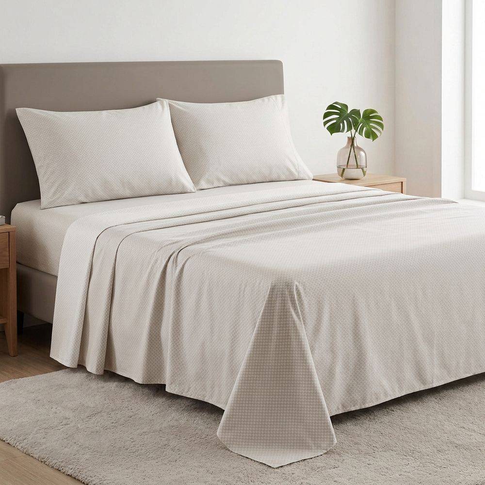 Completo Lenzuola Minimal Scaglie Tortora Matrimoniale