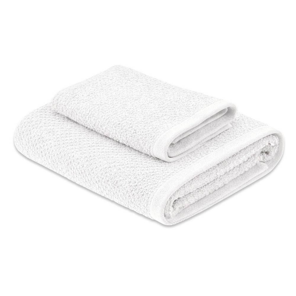 Coppia asciugamani chicco di riso Bianco