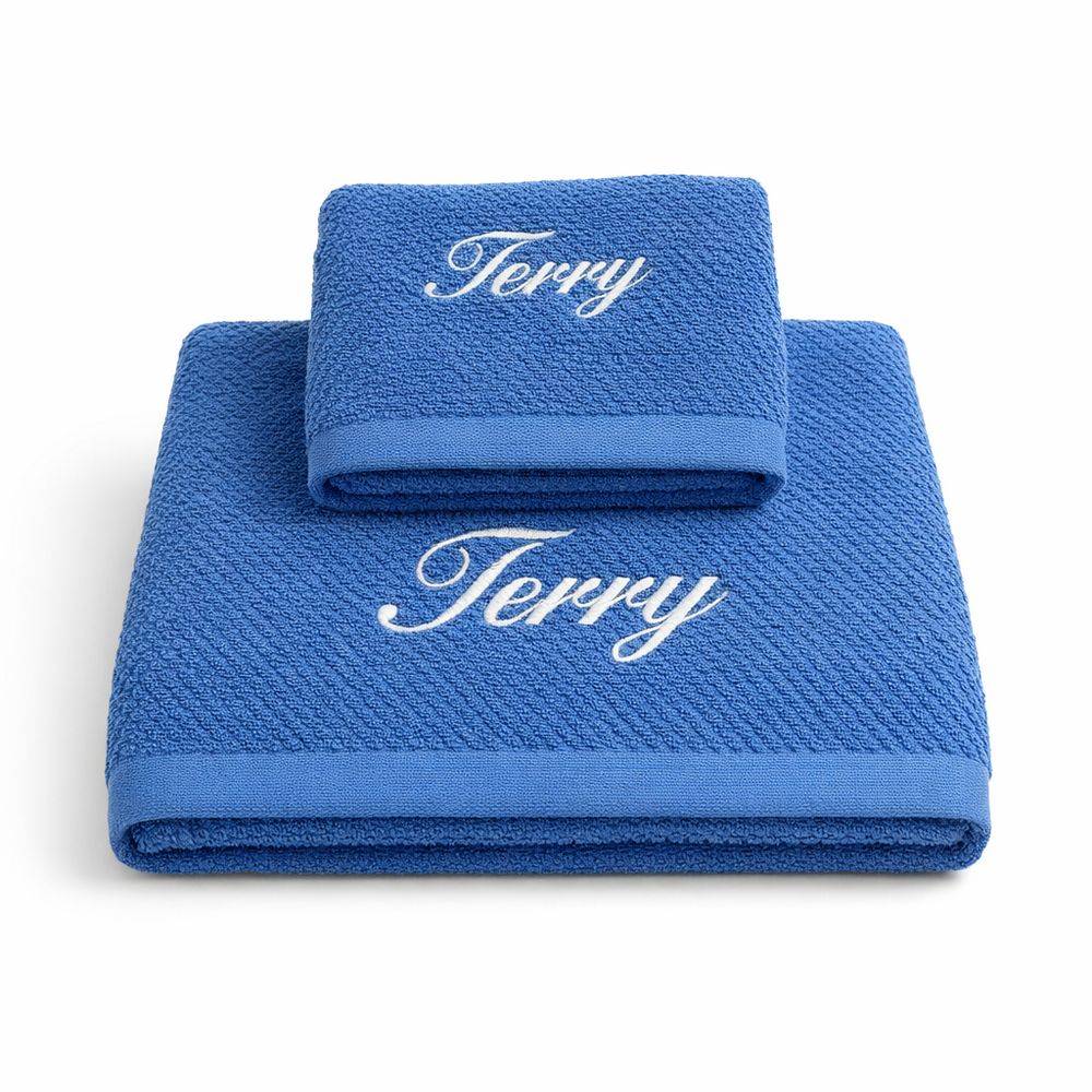Coppia asciugamani chicco di riso blu Personalizzato