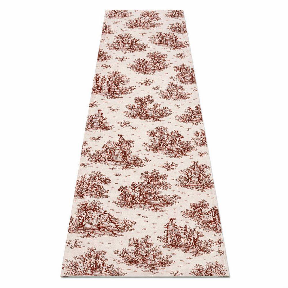 Runner su misura Toile de Jouy Bordeaux fondo Panna