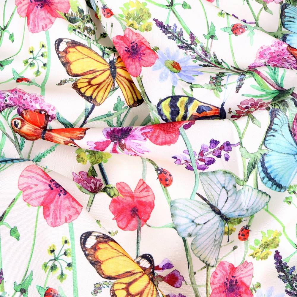 Tovaglia Antimacchia Splash Fiori di Prato Farfalle 140 x 300