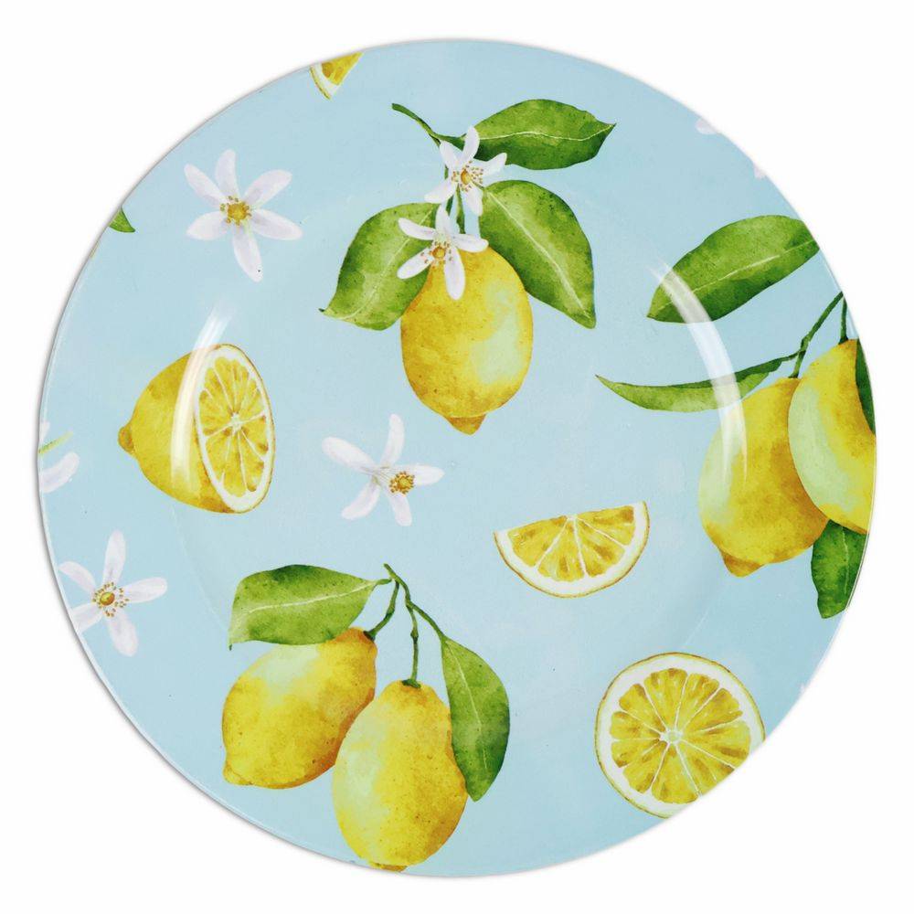Sottopiatto in PVC Stampato Limoni fondo Azzurro 33 cm