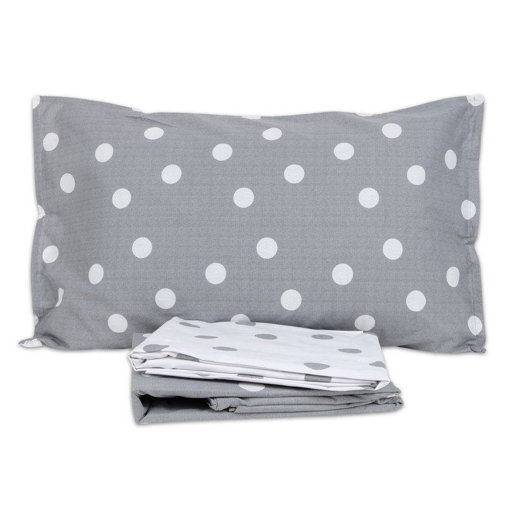 Completo Lenzuola Milk Pois Grigio Matrimoniale