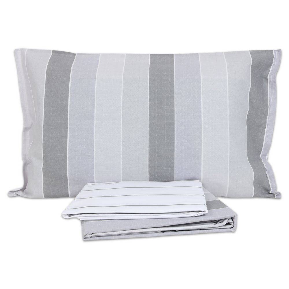 Completo Lenzuola Milk Riga Grigio Matrimoniale