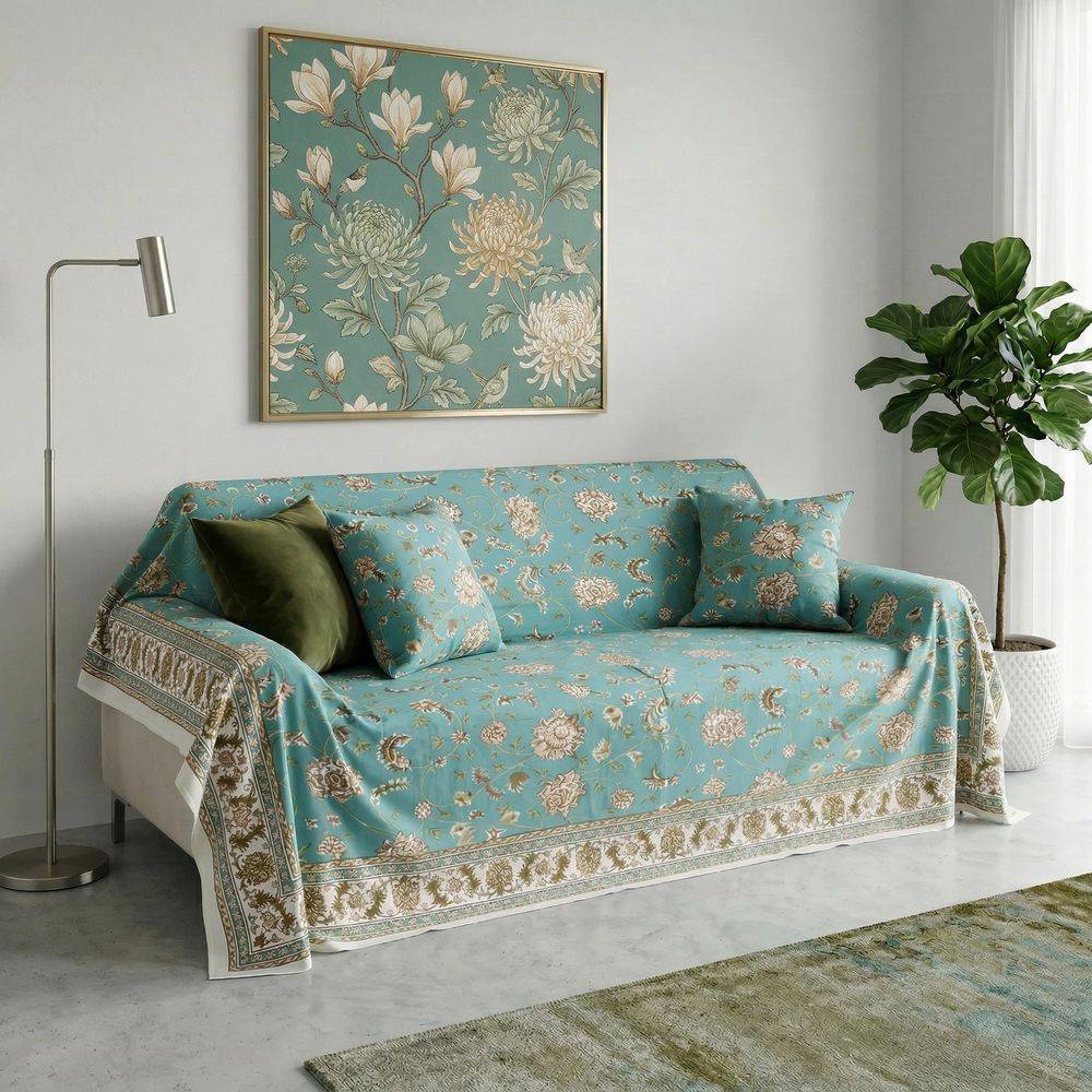 Copridivano Mezzaro genovese Fiori Tiffany Vintage 250 x 260 DIS 12