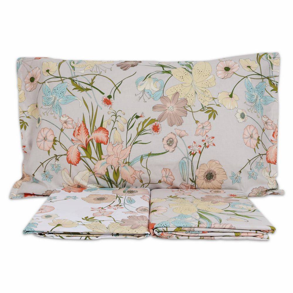 Completo Lenzuola Day Dream Flora Beige Matrimoniale
