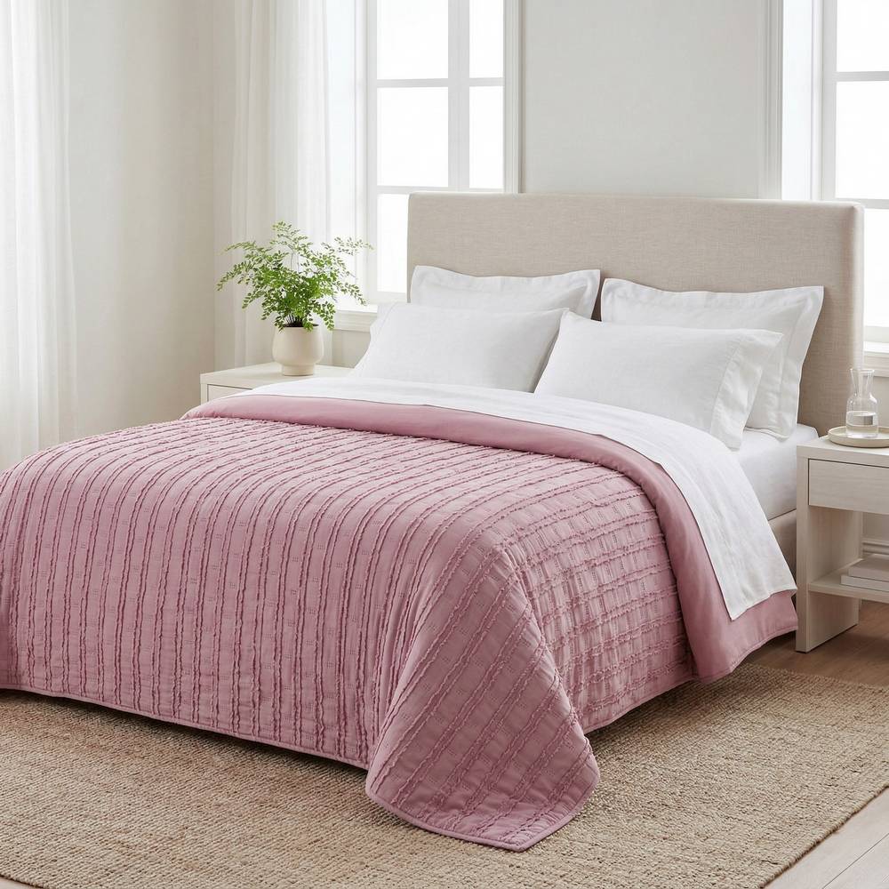 Copriletto Trapuntato Greece Rosa Antico matrimoniale