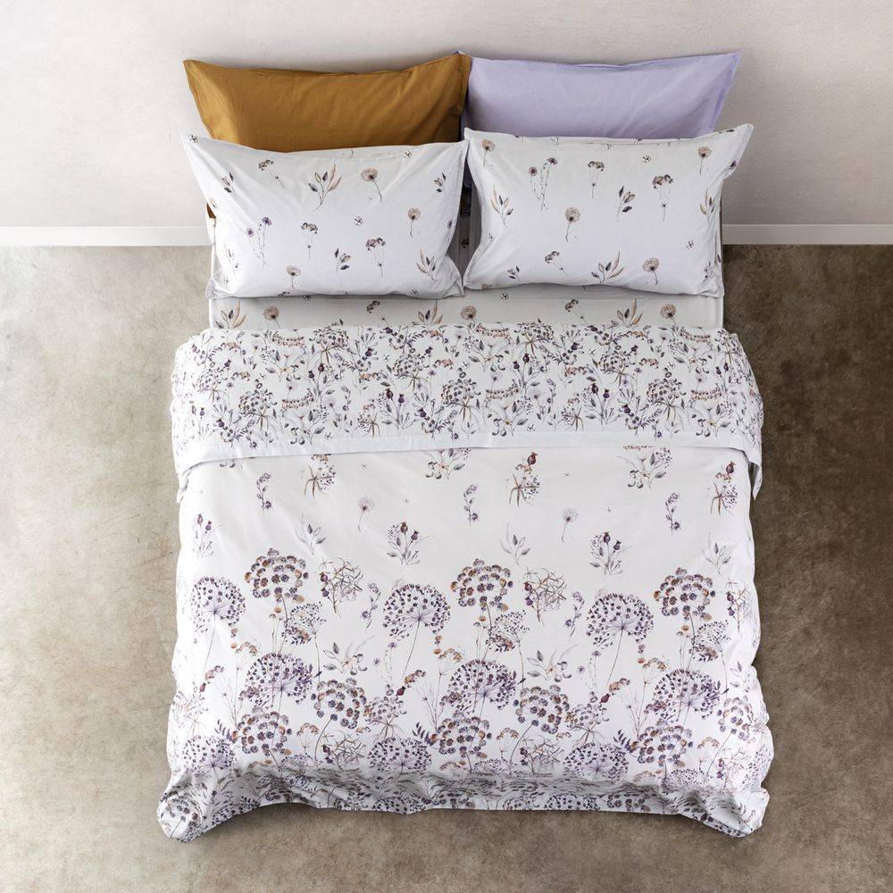 Completo Lenzuola Day Dream Fiori di Campo Viola Matrimoniale