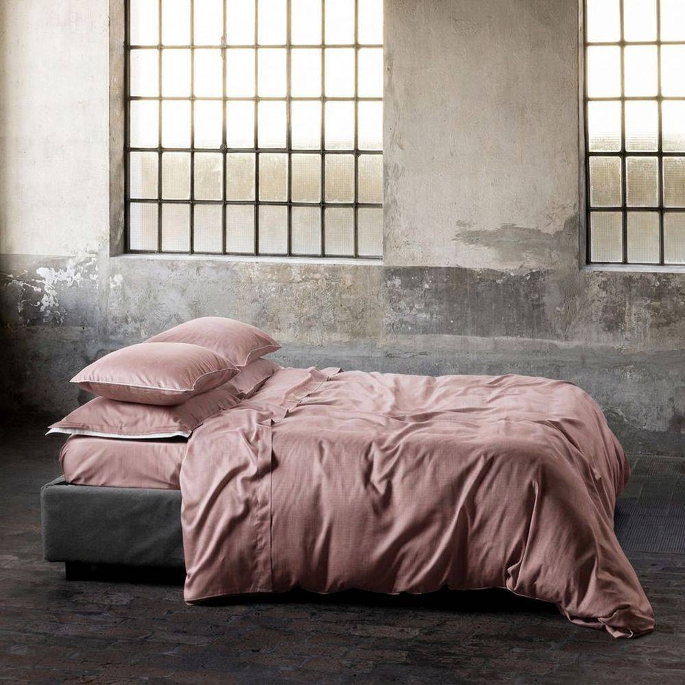 Completo Letto Raso di cotone Mikado Rosa Matrimoniale