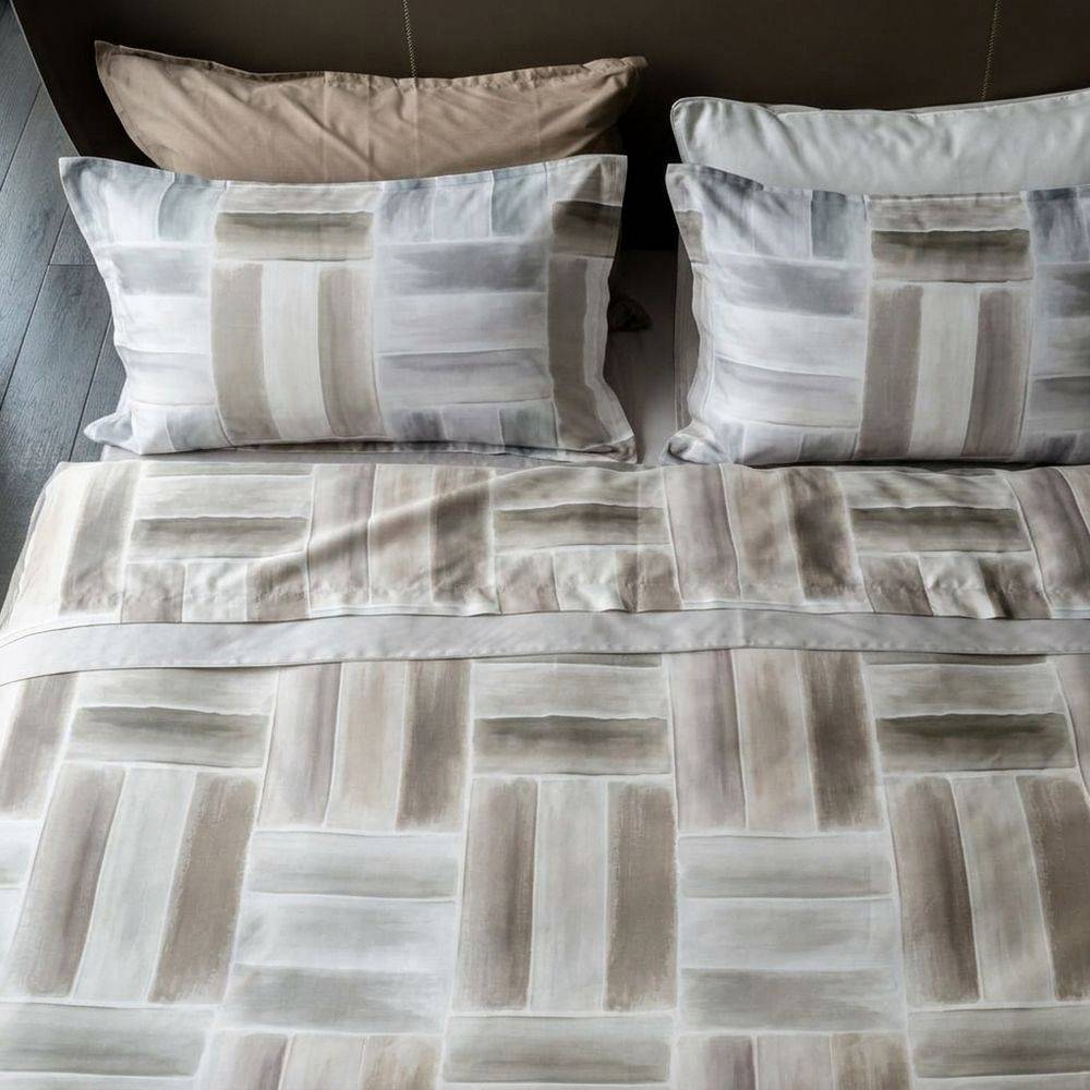 Completo Letto Raso di cotone Gabriel Grigio Matrimoniale