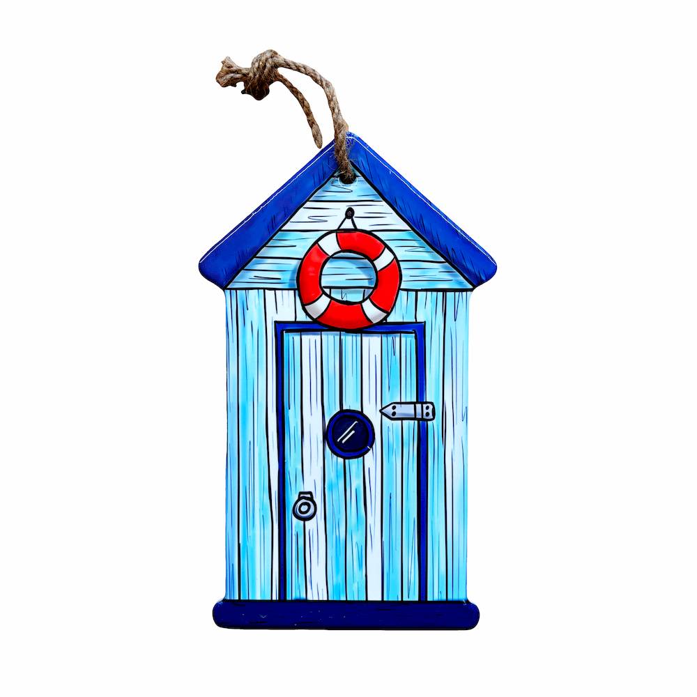 Piastrella sottopentola Cabina Effetto Legno Salvagente Rosso