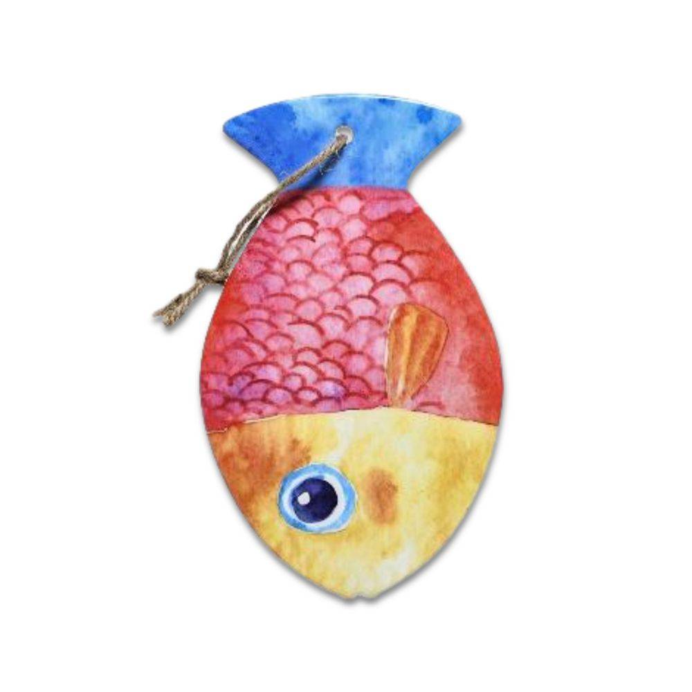Piastrella sottopentola Pesce giallo-rosso-blu