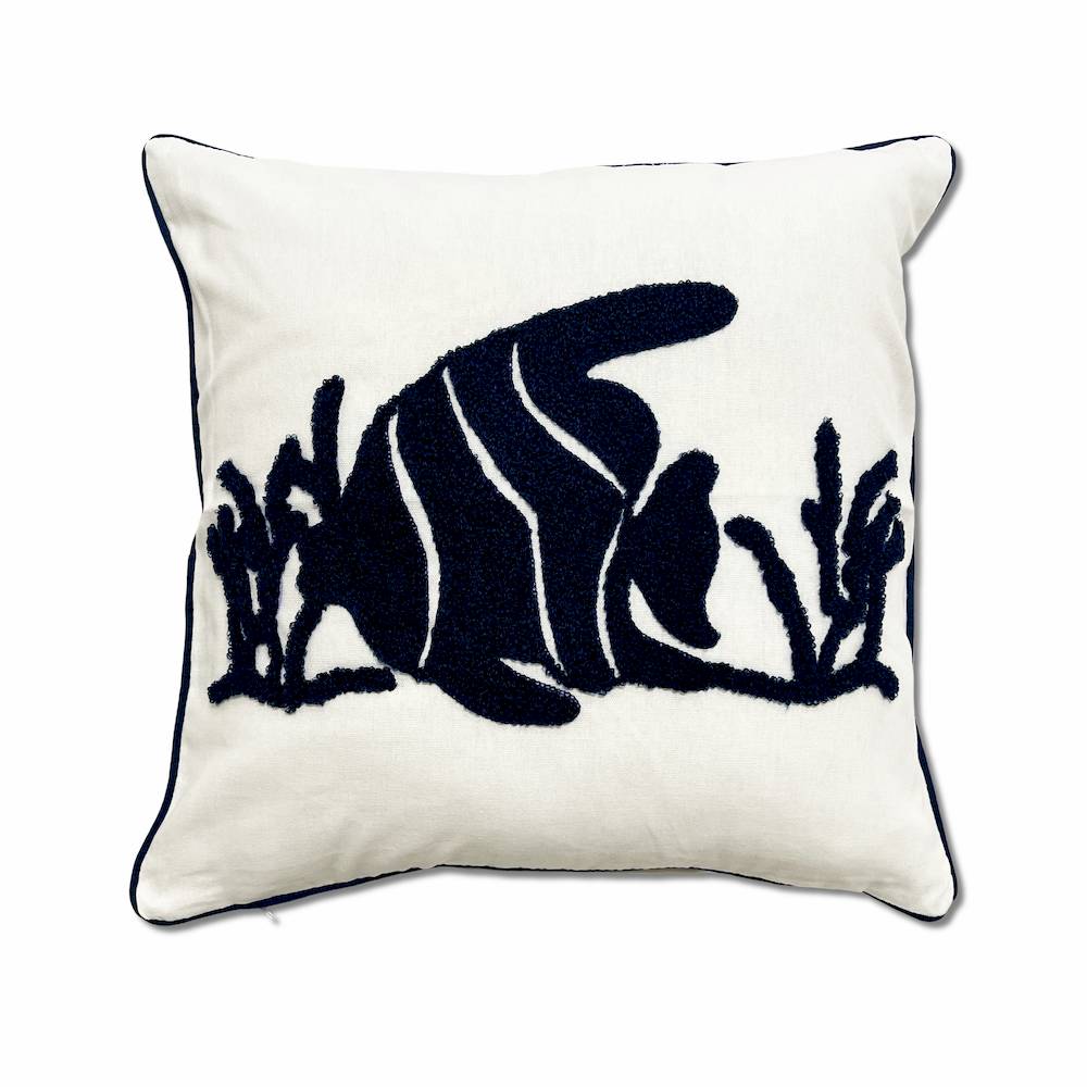Federa cuscino fish Pesce Blu in rilievo 45x45