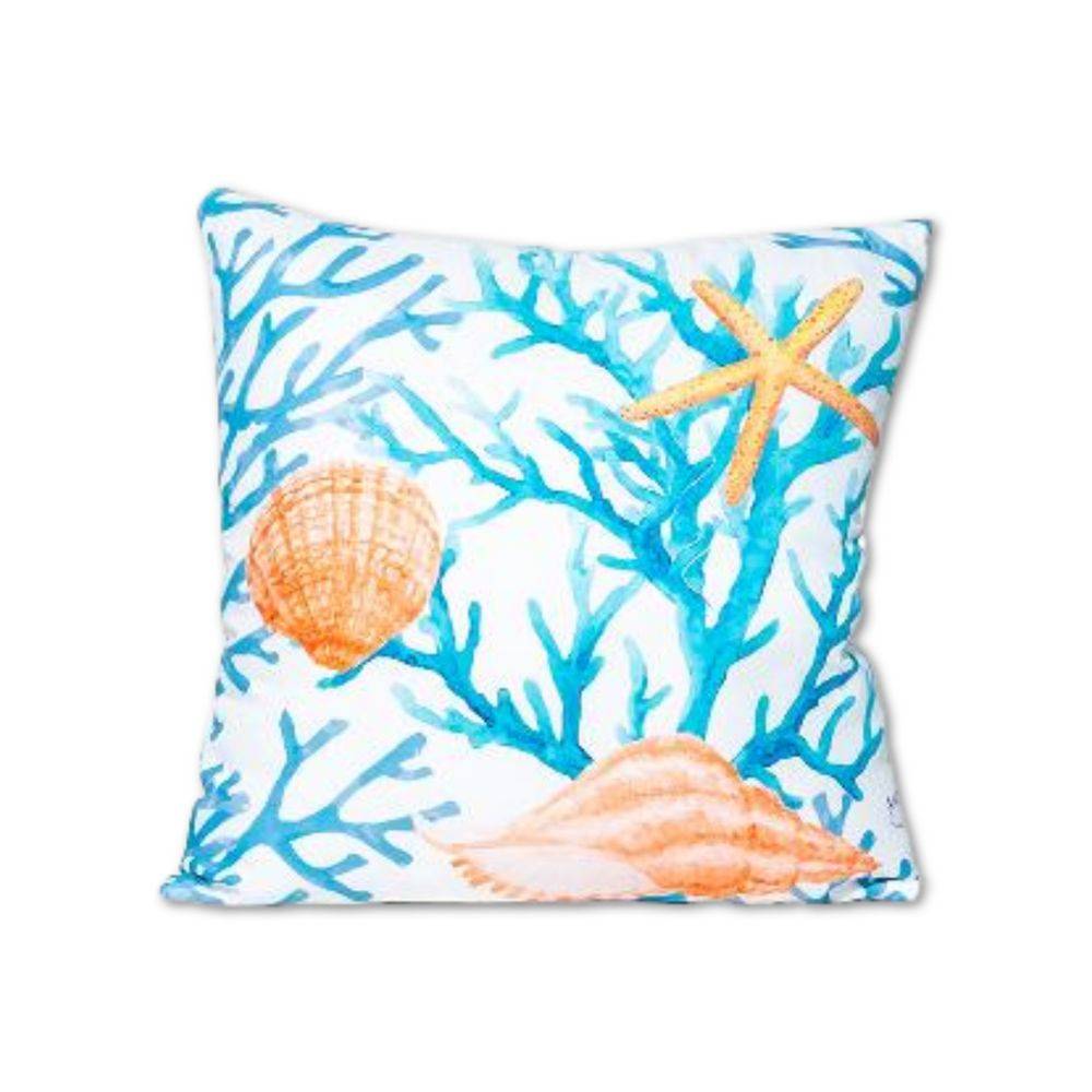 Cuscino in Microfibra Corallo e Conchiglie 40 x 40