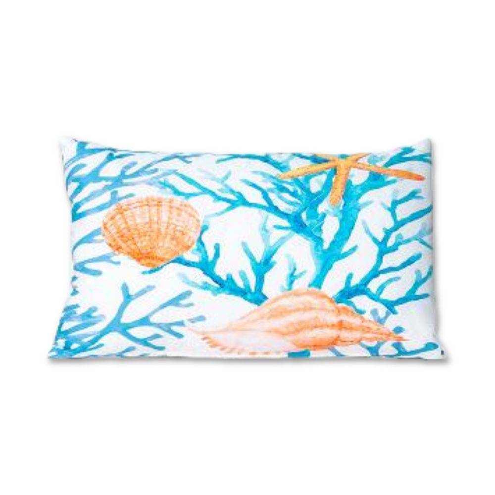 Cuscino in Microfibra Corallo e Conchiglie 30 x 50