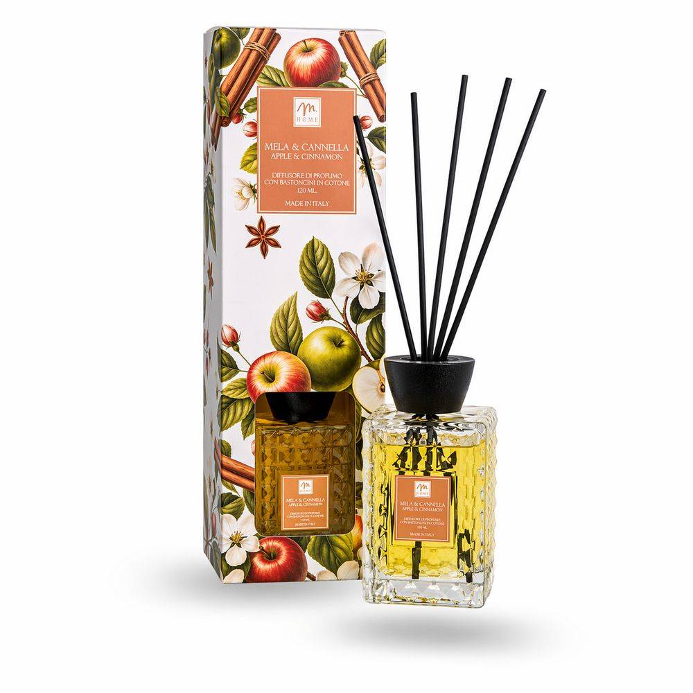 Diffusore di Fragranza Mela e Cannella con bacchetti 120 ml